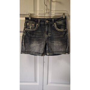 Grace in LA Distressed Embellished Denim Shorts - Size 26